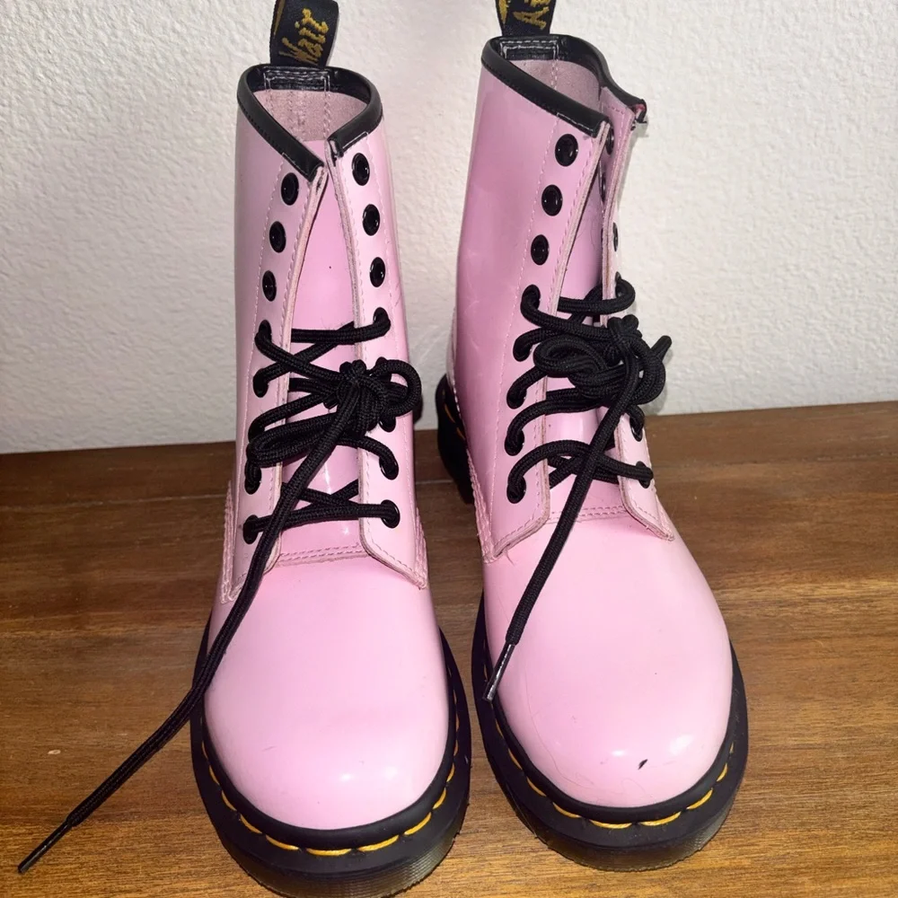 Dr. Martens Light Pink Combat Boots - Picture 2 of 6